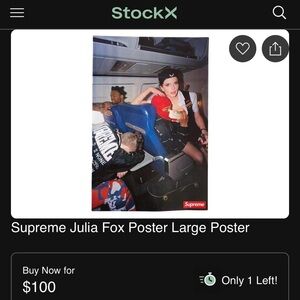 Supreme Julia Fox poster + stickers and plastic bag